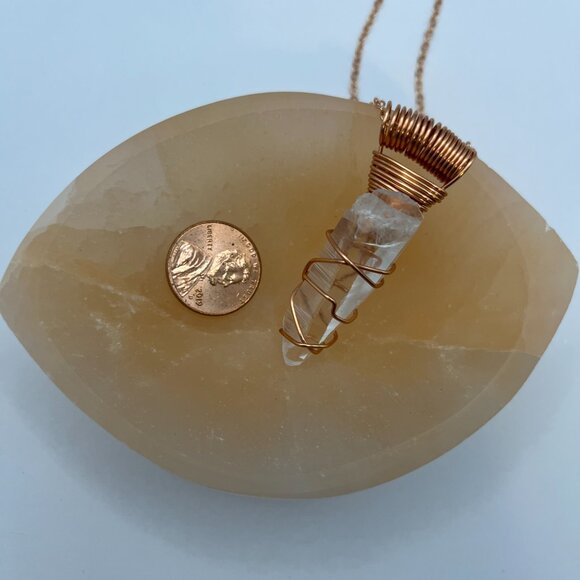 Natural Small Optical Lemurian Quartz Pendant (Reiki Infused) - Picture 3 of 3